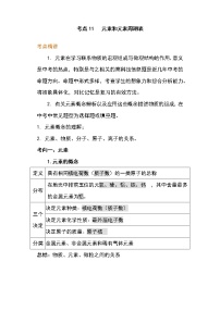 备战2023年新中考二轮化学专题导练 考点11 元素