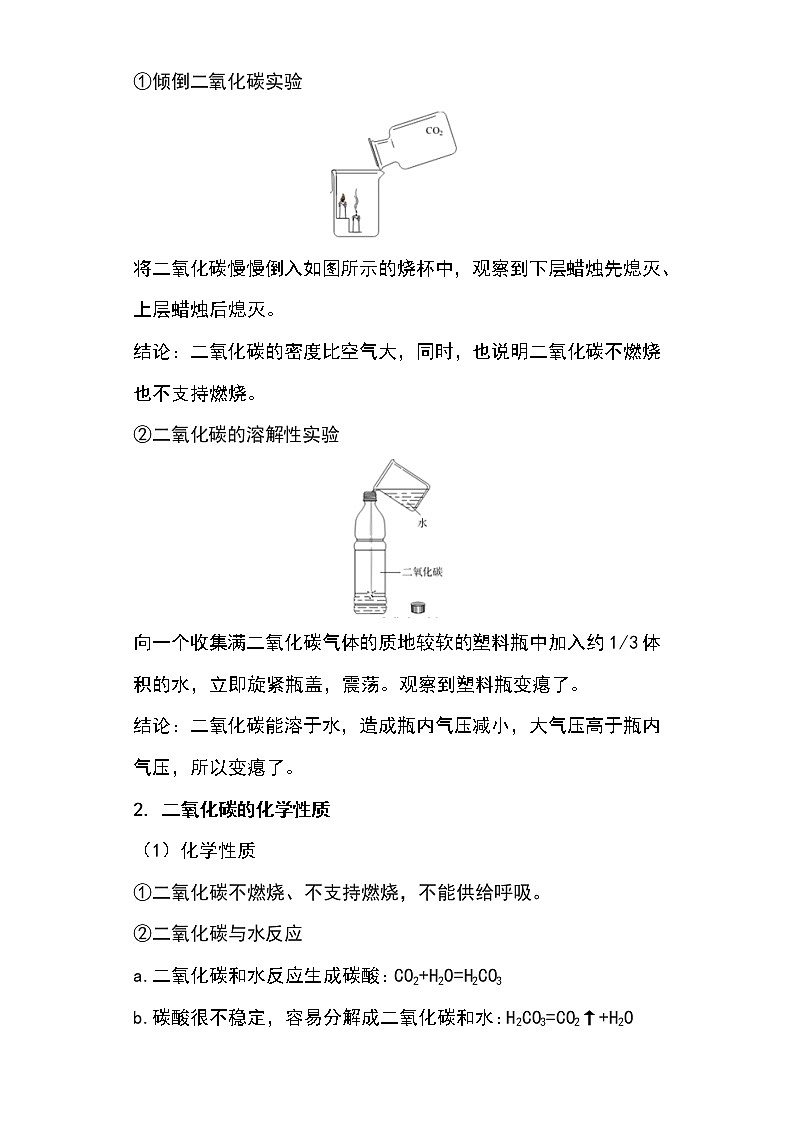 备战2023年新中考二轮化学专题导练 考点20 碳的氧化物02