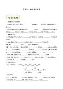 专题05 自然界中的水- 决胜2023年中考化学一轮地毯式复习（全国通用）（无答案）