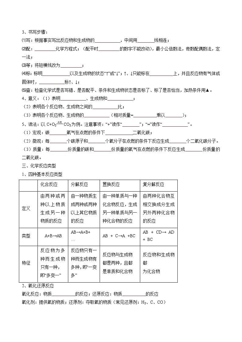 专题06 质量守恒定律与化学方程式- 决胜2023年中考化学一轮地毯式复习（全国通用）（无答案）第2页