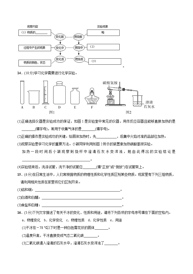 第一单元走进化学世界培优检测卷-2022-2023学年九年级化学上册 （人教版）(无答案)03