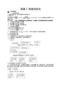 人教版九年级下册课题3 溶液的浓度课时训练