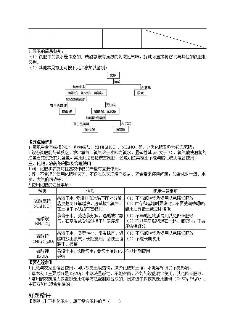 课题2 化学肥料-九年级化学下册尖子生必备考点精讲精练（人教版）02