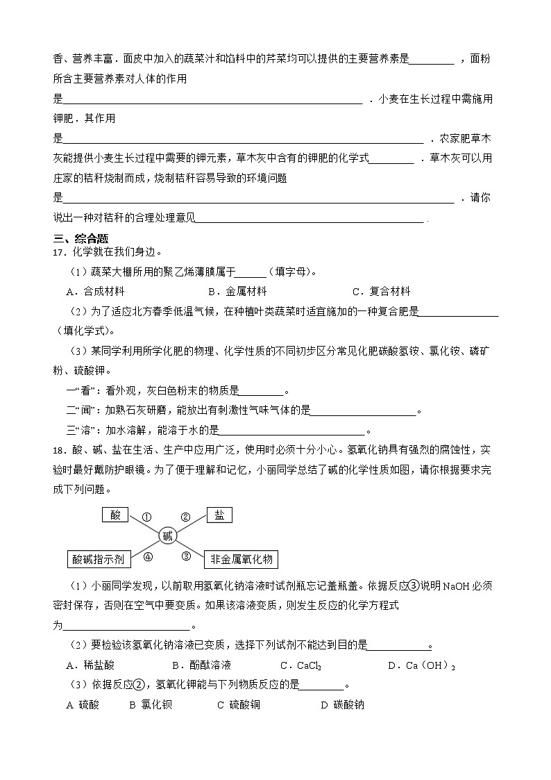 2023年中考化学高频考点突破--化学肥料第3页