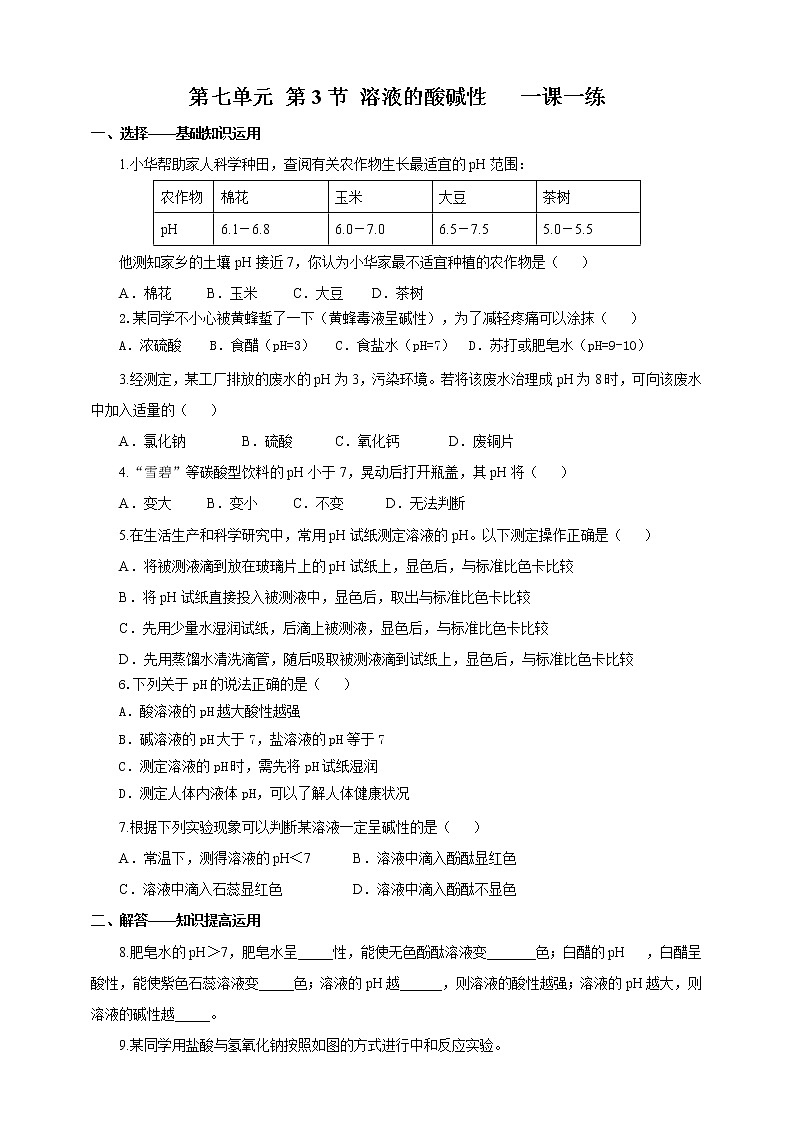 鲁教版 九年化学下 第七单元 第3节 溶液的酸碱性（课件+教案+练习）01