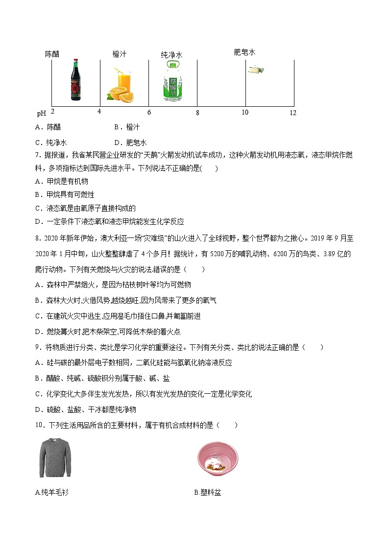 初中化学中考复习 （海南卷） 2020年九年级化学第二次模拟大联考（A4考试版）第3页