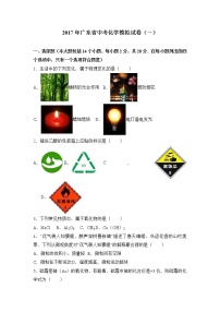 初中化学中考复习 2017年广东省中考化学模拟试卷（解析版）（一）