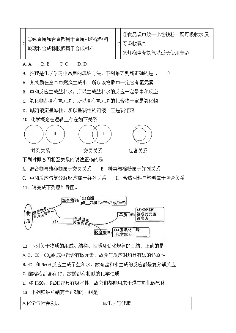 初中化学中考复习 2020届九年级中考化学热点专题训练：专题16信息给予与开放题第3页