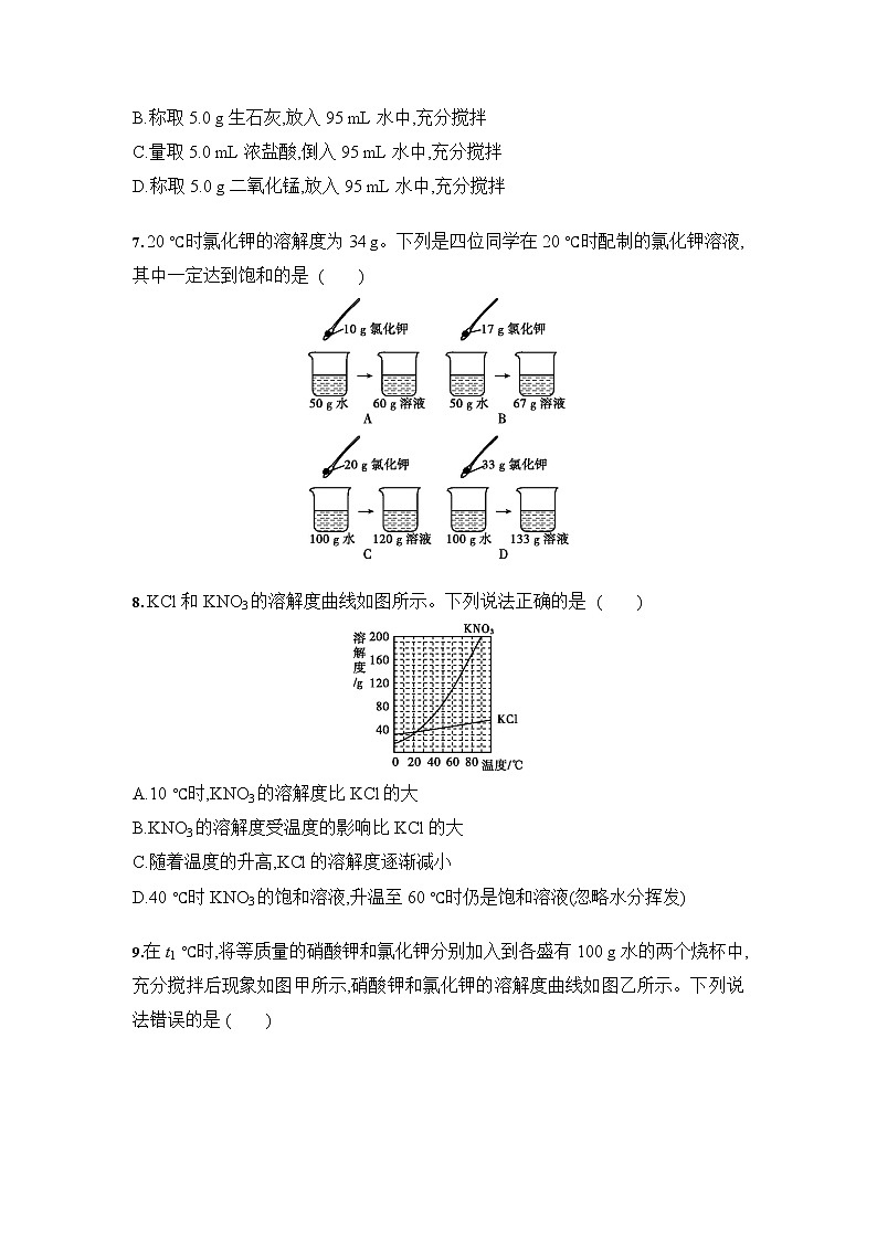 初中化学中考复习 2020中考化学 临考抢分专题：溶液（含答案）第2页