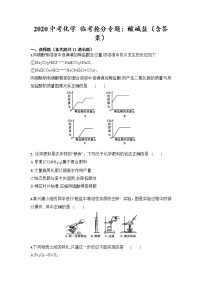 初中化学中考复习 2020中考化学 临考抢分专题：酸碱盐（含答案）