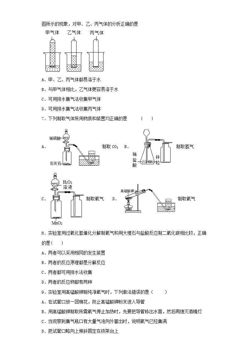 初中化学中考复习 2020中考化学复习《气体制备综合》专项测试题（含答案） (2)第2页