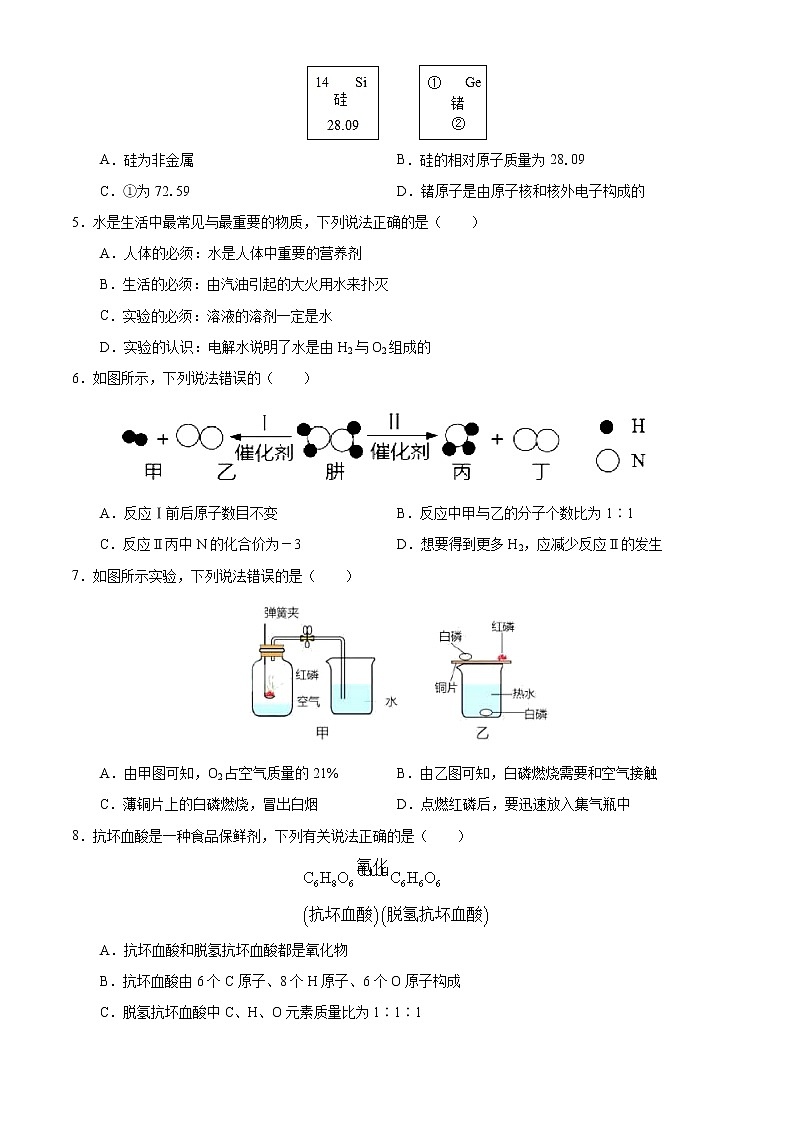 初中化学中考复习 2021年广东省深圳市初中学业水平考试化学试题（原卷版）第2页