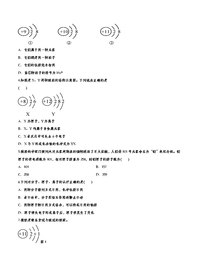 初中化学中考复习 备战2020中考化学经典题练——物质构成的奥秘第3页