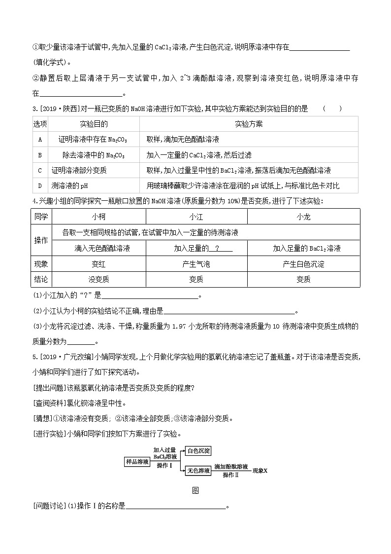 初中化学中考复习 2020届中考化学压轴强化练习卷：碱的变质02