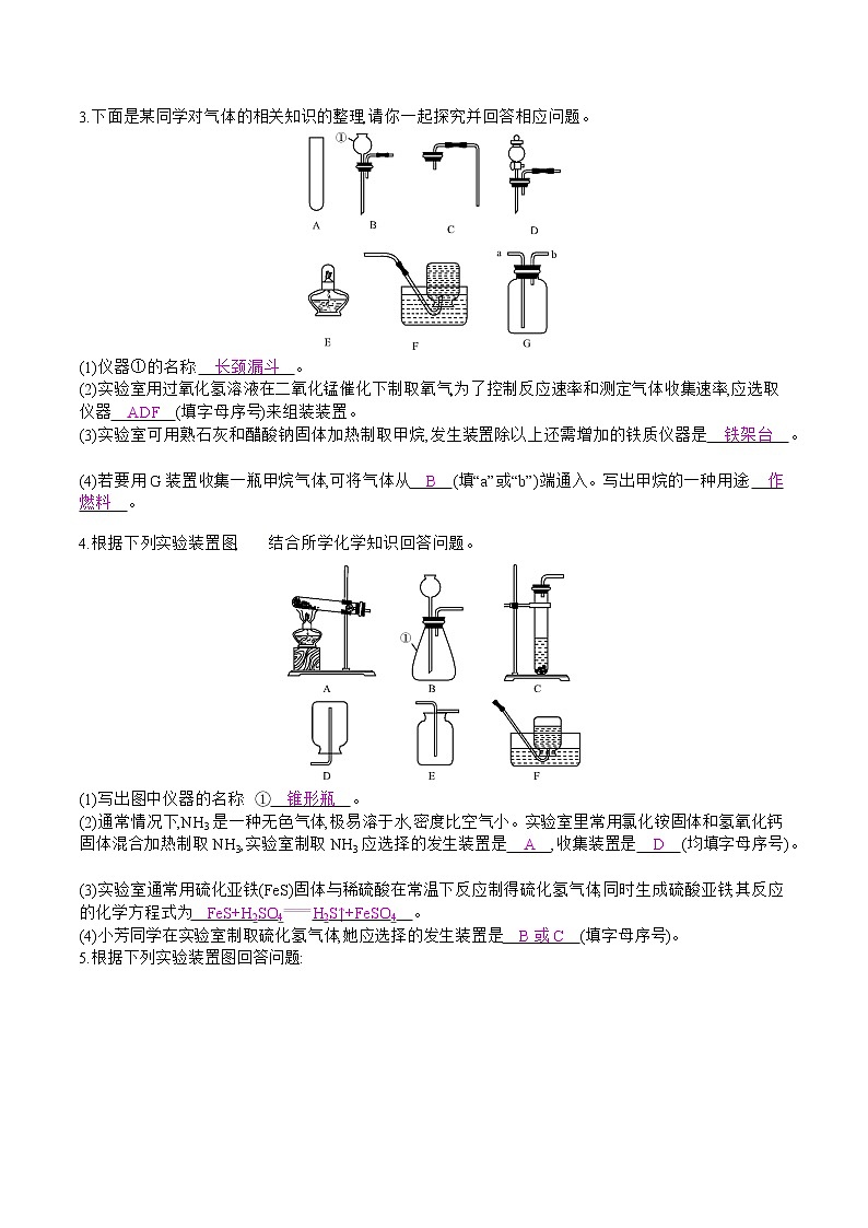 初中化学中考复习 2021届中考化学一轮微专题复习学案：　常见气体的制取和净化02