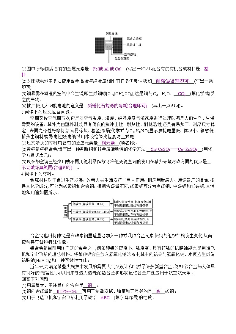 初中化学中考复习 2021届中考化学一轮微专题复习学案：　材料题第2页