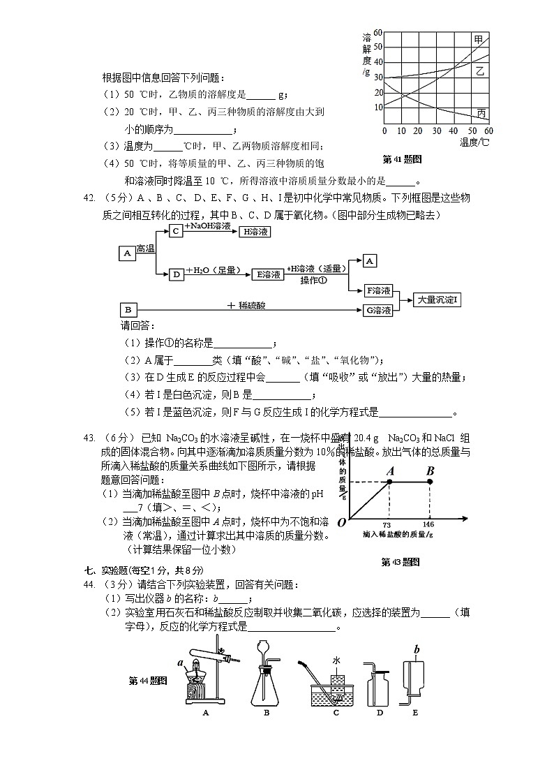 初中化学中考复习 2018年湖北省鄂州市梁子湖区九年级5月质量监测理综化学试题第3页