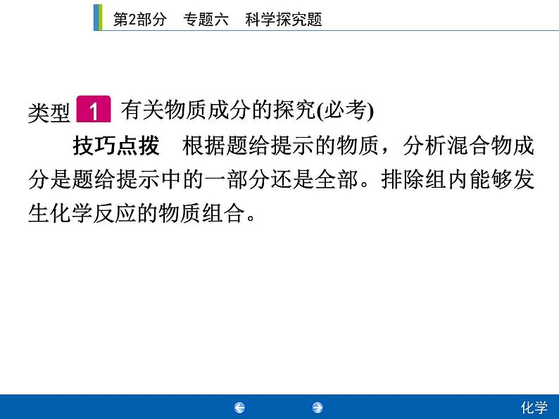 初中化学中考复习 2020年人教版中考化学专题复习课件：专题六　科学探究题07