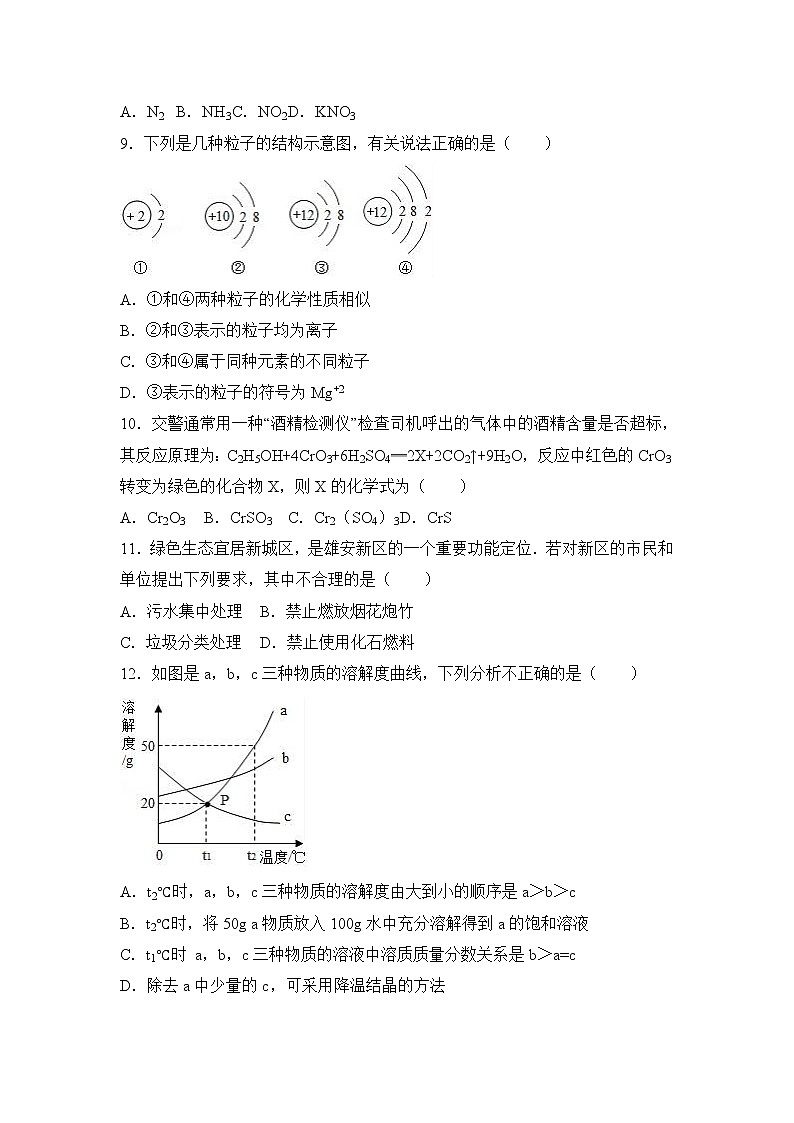 初中化学中考复习 2017年湖南省岳阳市中考化学二模试卷（解析版）02