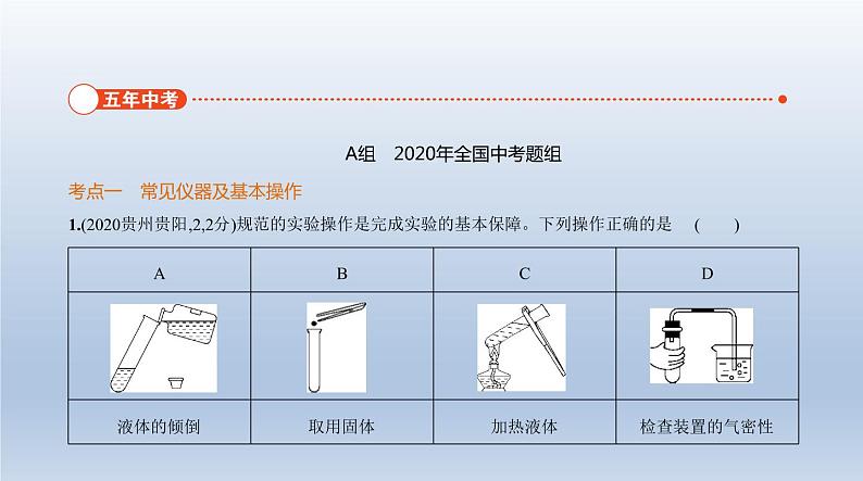 初中化学中考复习 12专题十二　实验基本技能 课件 2021年中考化学（全国）一轮复习02