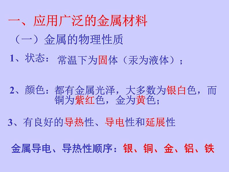 沪教版（上海）初中化学九年级下册 6.1 奇光异彩的金属 课件PPT02