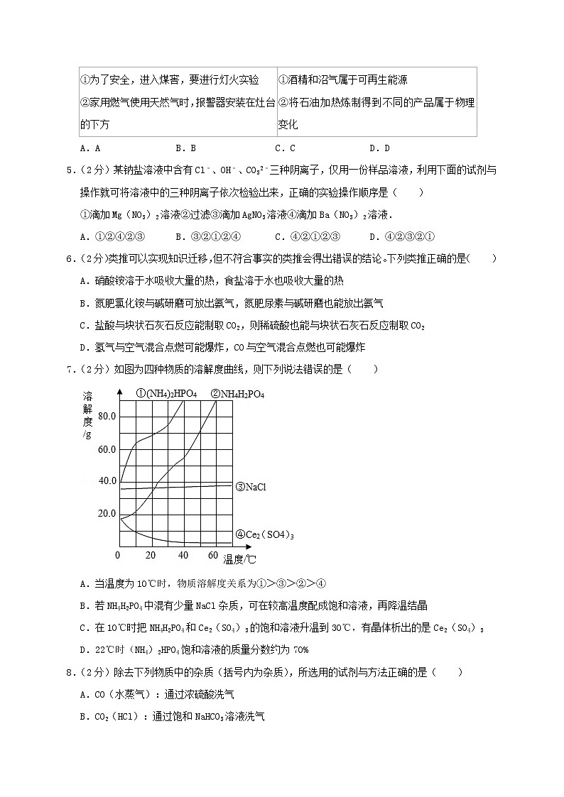 初中化学中考复习 广东省2019年中考化学模拟试卷5第2页