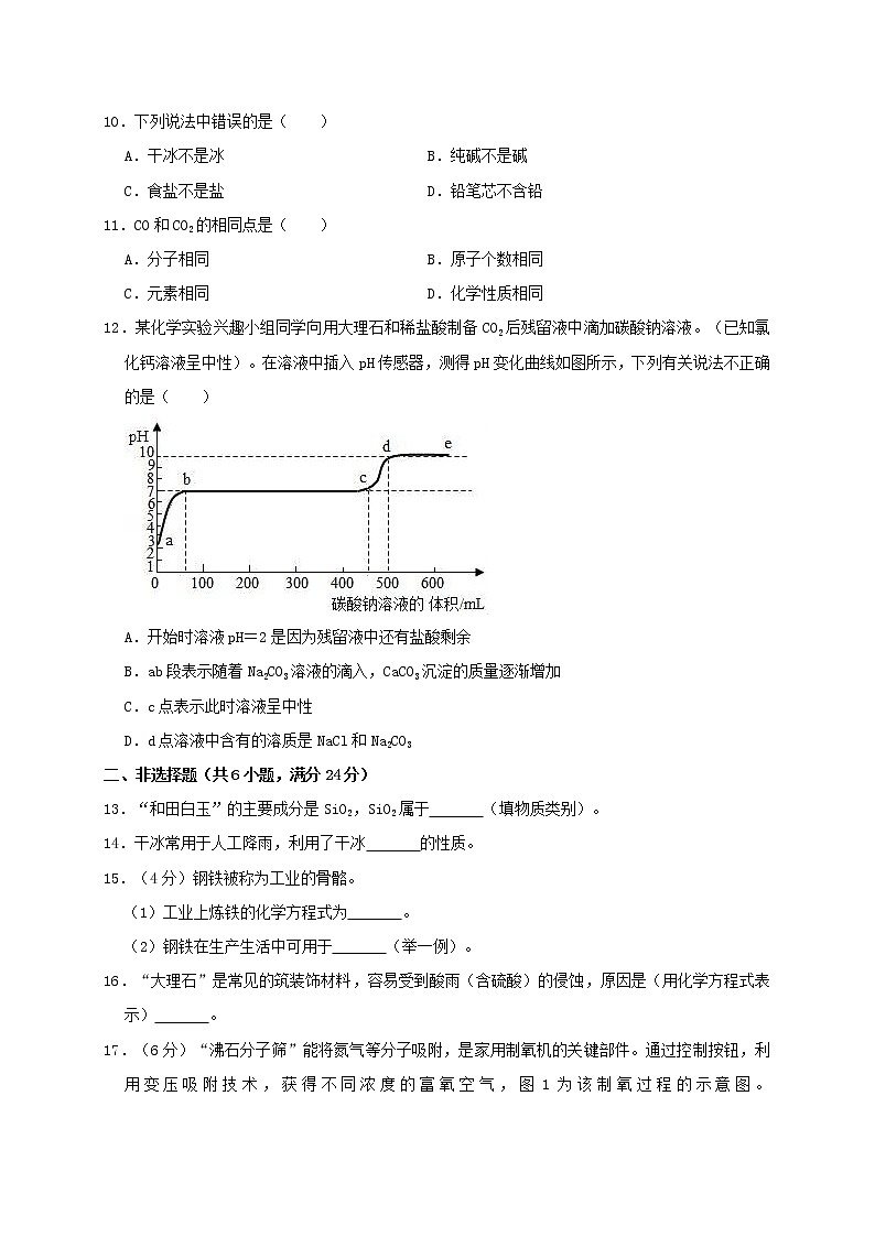 初中化学中考复习 黑龙江省伊春市铁力三中2019年中考化学一模试卷（含解析）02