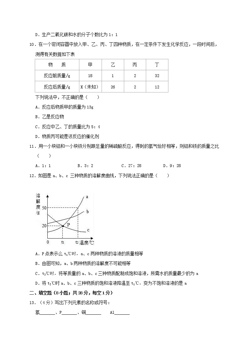 初中化学中考复习 湖南省永州市2019年中考化学冲刺试卷（1）（含解析）03