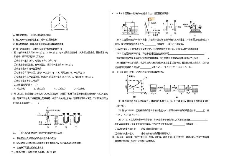 初中化学中考复习 化学-（湖北武汉卷）【试题猜想】2021年中考考前最后一卷（考试版）02