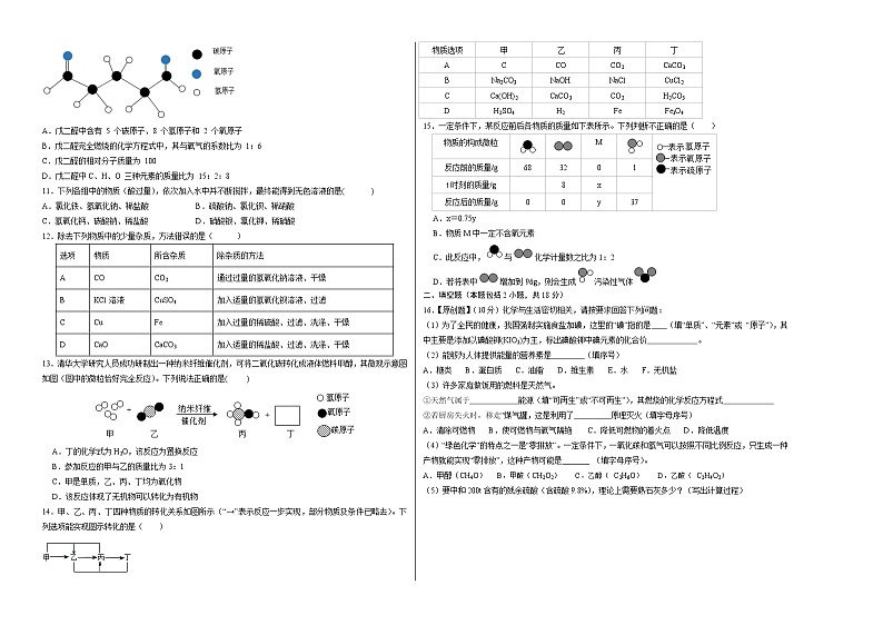 初中化学中考复习 化学-（江苏南京卷）2020年中考考前最后一卷（考试版）第2页