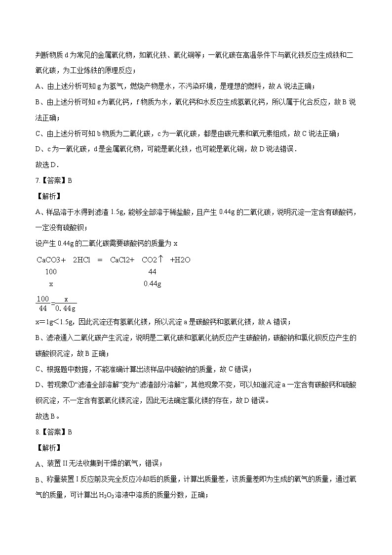初中化学中考复习 化学-2021年湖北省武汉市中考化学考前押题密卷（全解全析）第3页