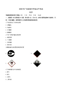 初中化学中考复习 精品解析：广东省2020年中考化学试题（原卷版）