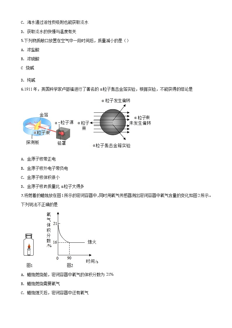 初中化学中考复习 精品解析：山东省枣庄市2020年中考化学试题（原卷版）第2页
