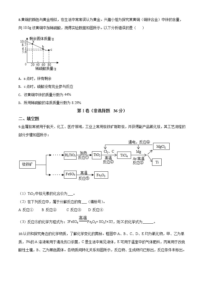 初中化学中考复习 精品解析：四川省德阳市2020年中考化学真题（原卷版）第3页