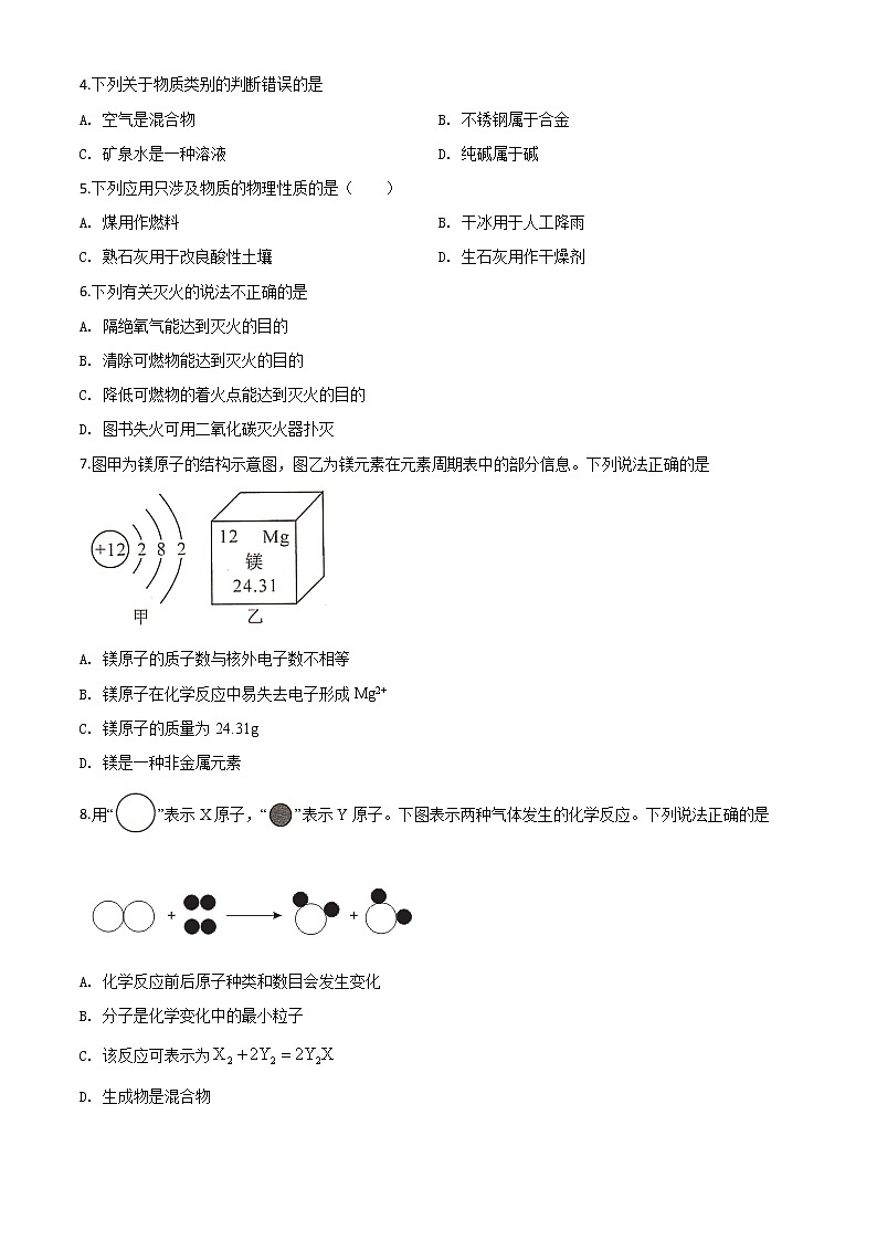 初中化学中考复习 精品解析：四川省甘孜州2020年中考化学试题（原卷版）第2页