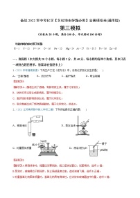 初中化学中考复习 卷3-备战2022年中考化学【名校地市好题必刷】全真模拟卷（通用版）·第一辑（解析版）