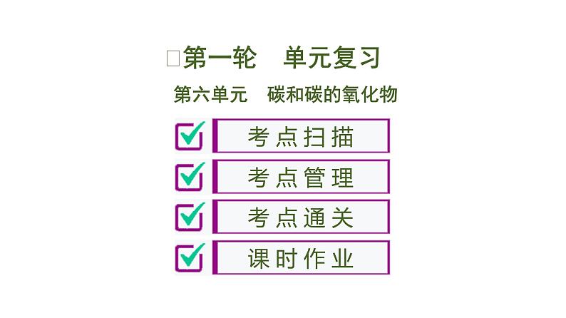 初中化学中考复习 第6单元　碳和碳的氧化物 课件PPT01