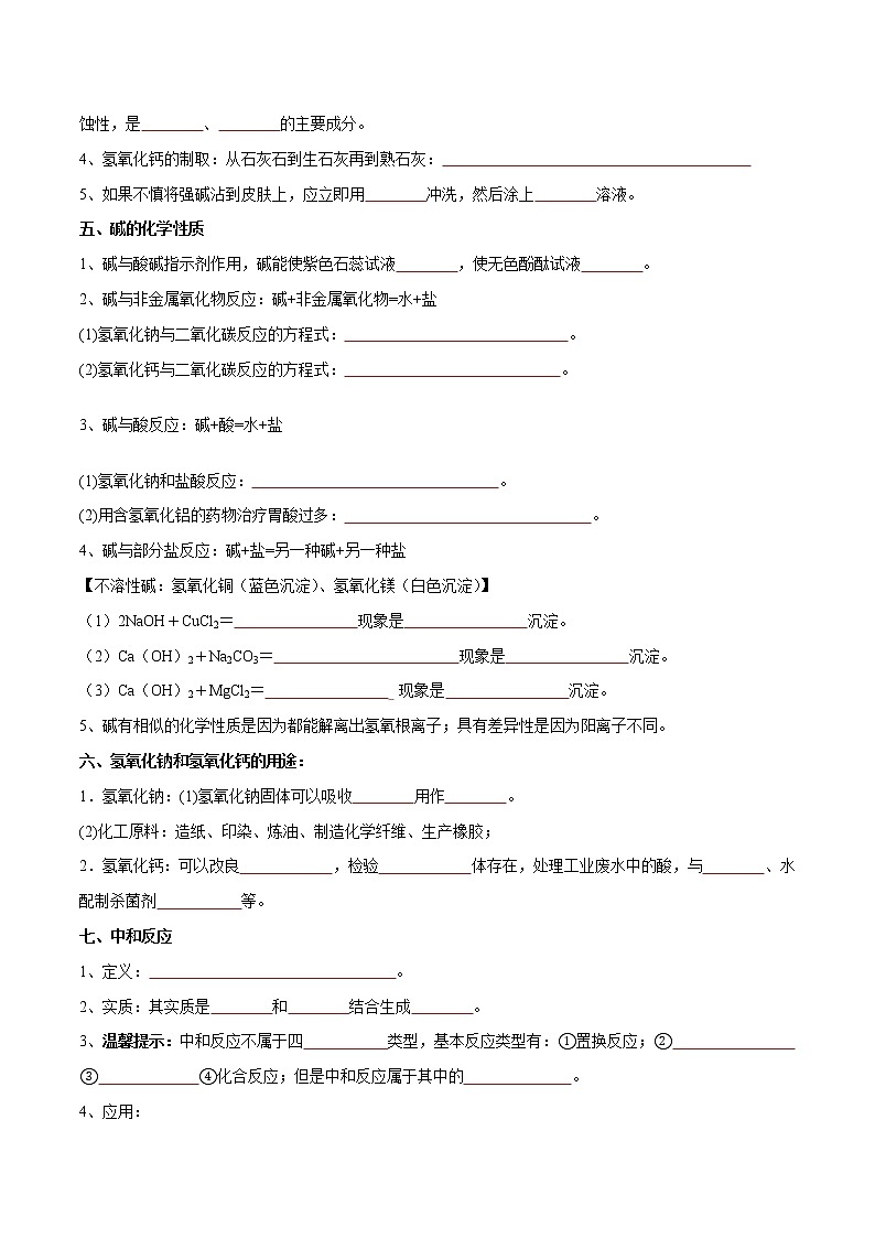 专题12 常见的酸和碱- 决胜2023年中考化学一轮地毯式复习（全国通用）（无答案）第3页