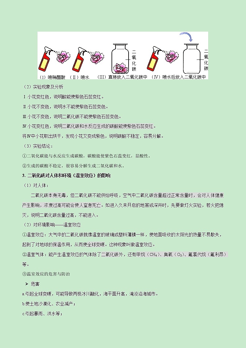 初中化学中考复习 考点20  碳的氧化物-备战2022年中考化学一轮复习考点帮（解析版）第3页