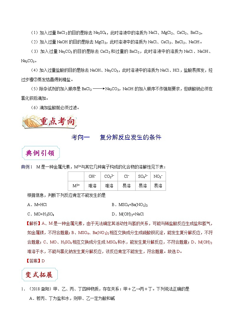 初中化学中考复习 考点33 盐的化学性质-中考化学考点一遍过第3页