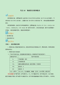 初中化学中考复习 考点43  物质的分离和除杂-备战2022年中考化学一轮复习考点帮（解析版）