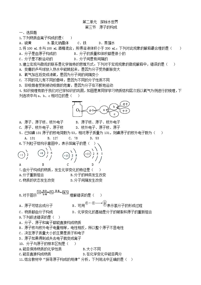第三节  原子的构成第1页