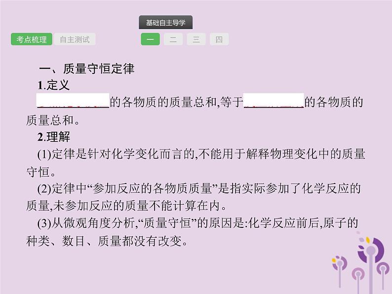 初中化学中考复习 中考化学总复习优化设计第一板块基础知识过关第五单元化学方程式课件第2页