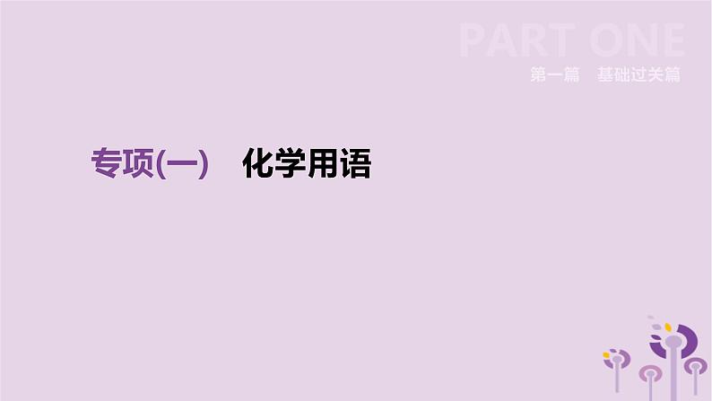 初中化学中考复习 中考化学总复习第一篇基础过关篇专项01化学用语课件第2页