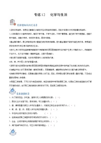 初中化学中考复习 专练12 化学与生活 -2020年中考化学总复习易错必杀题（教师版）