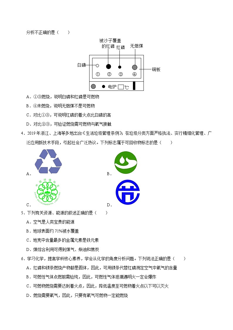 初中化学中考复习 专练07  燃料及其利用 -2020年中考化学总复习易错必杀题（学生版）第2页