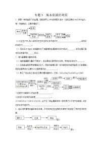 初中化学中考复习 专题03  海水资源的利用-备战2020年中考化学工艺流程题型特训（原卷版）