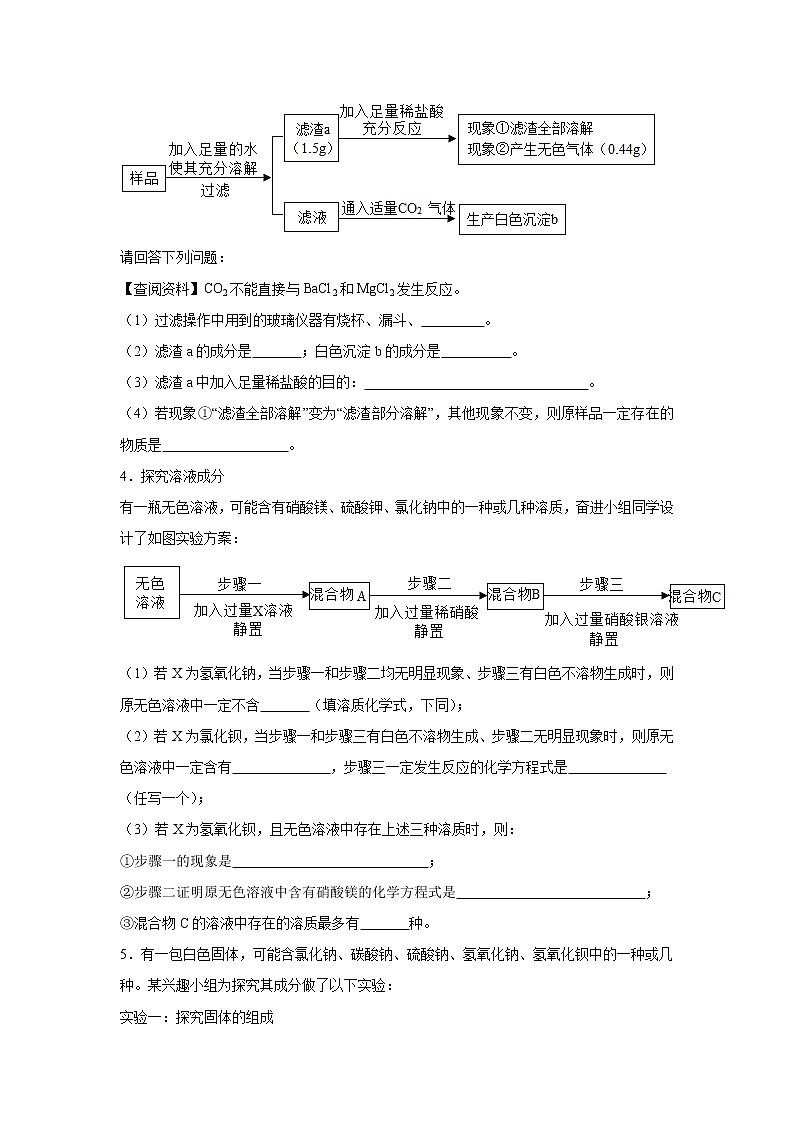 初中化学中考复习 专题06  混合物成分的确定-备战2020年中考化学工艺流程题型特训（原卷版）第2页
