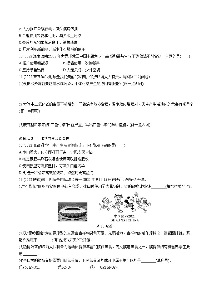 2023年中考化学一轮基础知识专题练习 专题十七  化学材料  保护好我们的环境（无答案）第2页