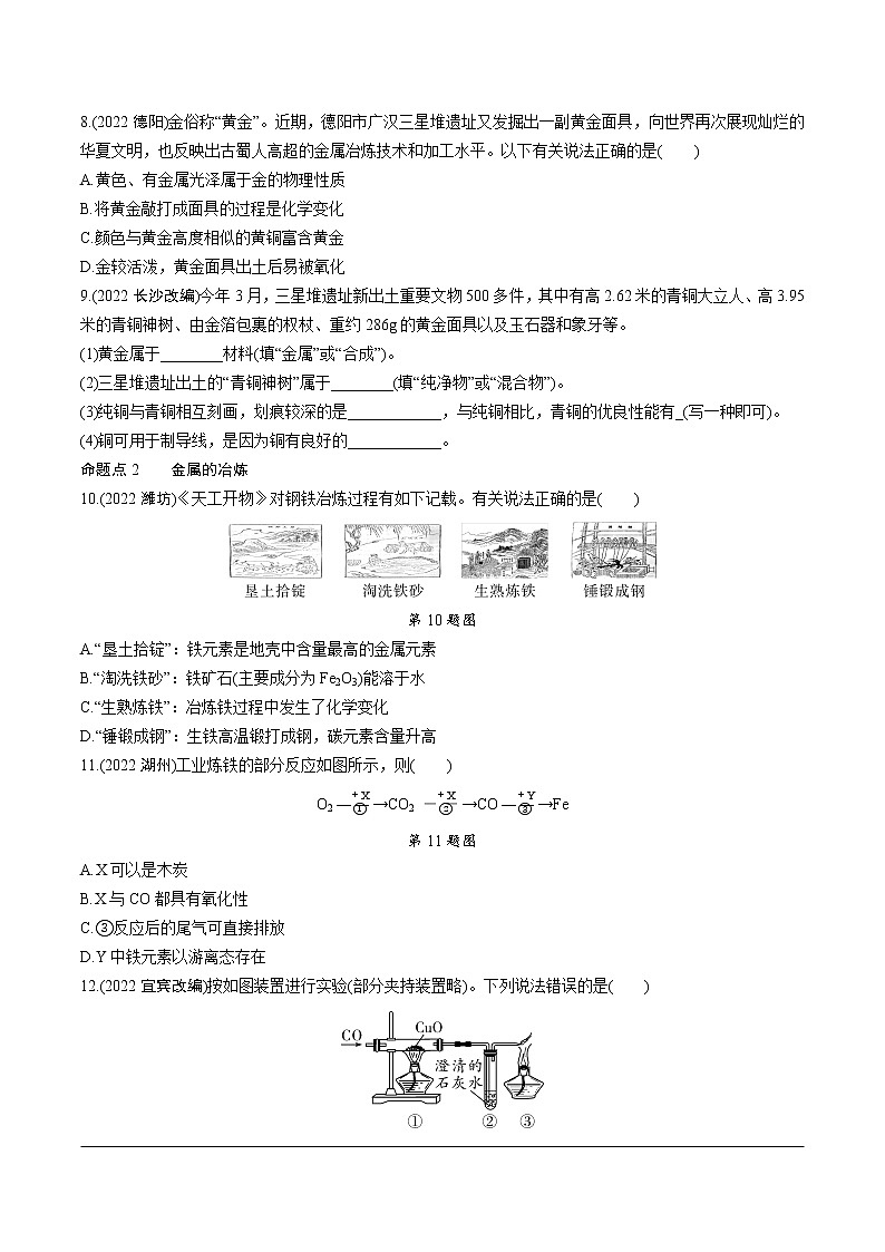 2023年中考化学一轮基础知识专题练习 专题五  金属材料  金属资源的利用和保护（无答案）02